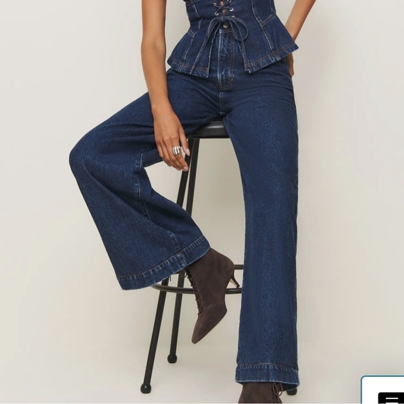 Reformation X Kacey Musgraves Austin Ultrahigh Waist Wide Leg Jeans